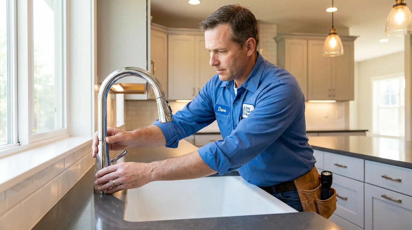 Kitchen faucet installation by Johns Plumbing LLC in Blanchard