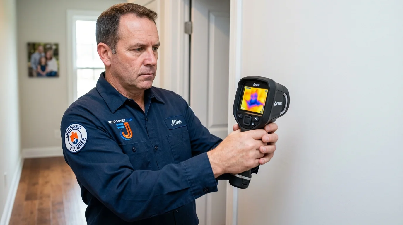 Thermal imaging leak detection by Johns Plumbing LLC in Blanchard